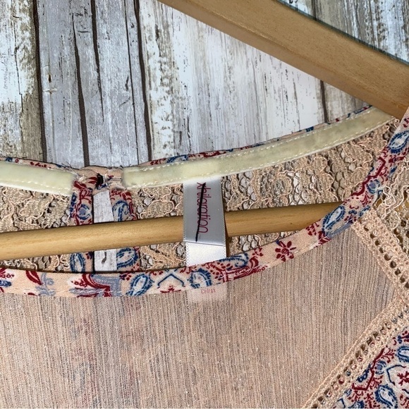 Xhilaration Pink Paisley Sheer Blouse - Picture 4 of 5